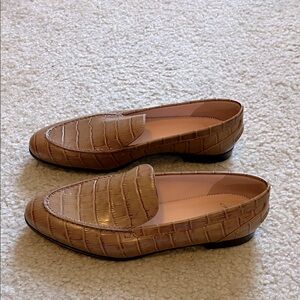 Jcrew Academy loafers in crocodile-embossed leather